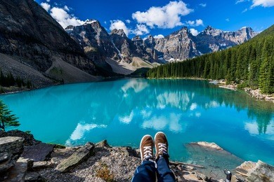 moraine lake in banff national park, alberta, canada