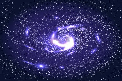 image of galaxies, nebulae, cosmos, and effect tunnel spiral galaxy background vector illustration