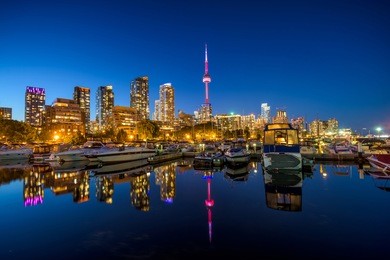 toronto city skyline, marina quay west, ontario, toronto, canada