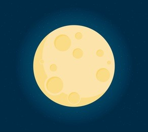 moon in flat dasign style.