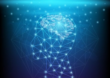 abstract digital and technology background. artificial intelligence with neural deep learning network.