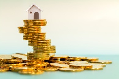 saving money for real estate with buying a new home and loan for prepare in the future concept.