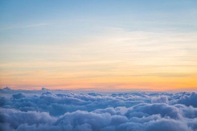 beautiful sky and clouds before sunset shoot on the airplane