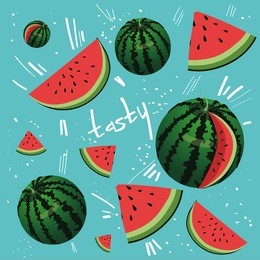 welcome summer inscription on the background of watermelon.