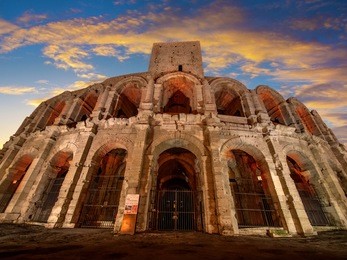 roman amphitheatre and arena, arles, provence, france