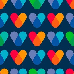 overlapping colors. colorful seamless pattern. bright geometry template