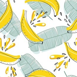 bright and juicy seamless vector pattern with bananas