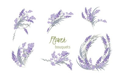 floral lavender retro vintage background, illustration