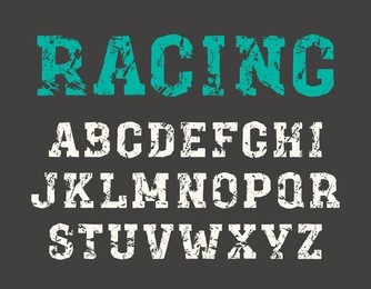 slab serif font in the style of handmade graphics. print on black background