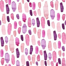 seamless pattern of watercolor light pink and deep purple splashes