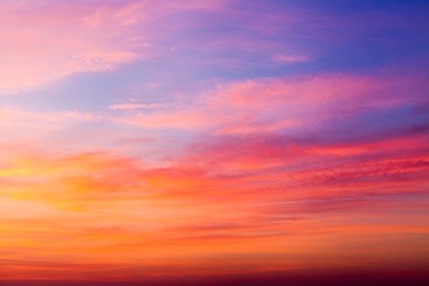 colorful dramatic sky with cloud at sunset