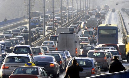 traffic jam in the rush hour