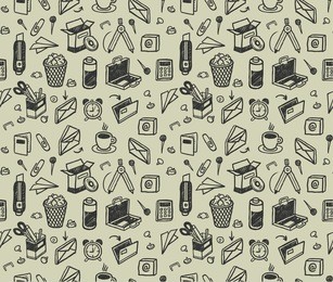 seamless stationery pattern. vector illustration.