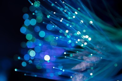 abstract background fiber optics close up, computer communication technology. optical lighting.
