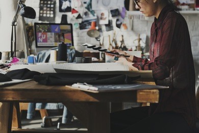 fashion design materials selection concept