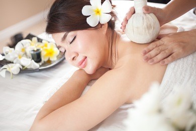 beautiful asian woman relax with spa aroma therapy service