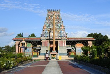 the sri siva subramaniya hindu temple in nadi, fiji.it is the largest hindu temple in the southern hemisphere.