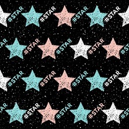 doodle star seamless background. abstract childish star pattern for christmas card, new year invitation, poster, book cover, scrapbook, textile fabric, garment etc.