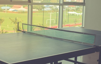 table tennis, ping pong on condominium vintage style