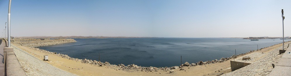 the aswan high dam, aswan, egypt.