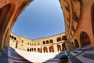 the palace of grand master courtyard, rhodes
