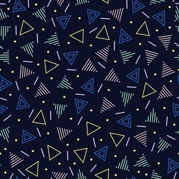 retro memphis geometric line shapes seamless patterns. hipster fashion 80-90s. abstract jumble textures. zigzag lines. triangle. memphis style for printing, website, poster.