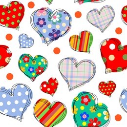 unusual colorful seamless background with stylized abstract hearts. eps10
