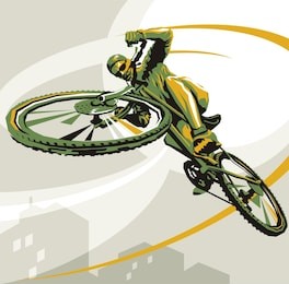 biking illustration. layered cycling vector. perfect ride. winner of the race. urban race. cyclist winner vector. 