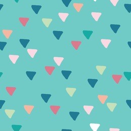 seamless hand drawn geometric pattern. abstract doodle triangle geometrical background. vector colorful illustration.