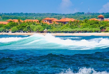 nusa duo beach on the island of bali. indonesia.