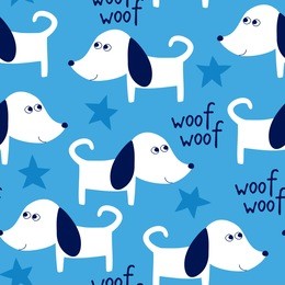 seamless dog pattern vector illustration