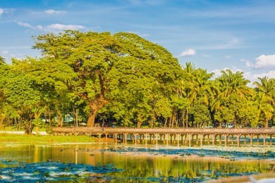 kandawgyi lake yangon in myanmar