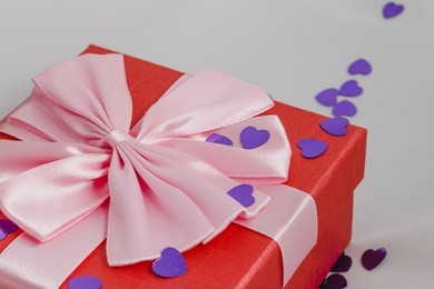 beautiful gift boxes favorite on a white background with hearts