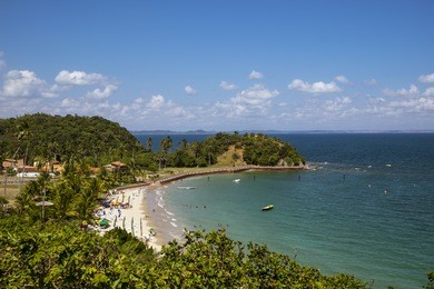 tropical paradise on the island of frades in the bay of all saints in salvador bahia brazil