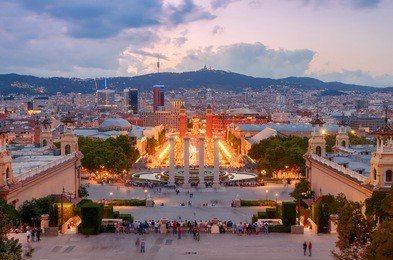magic fountain in barcelona.