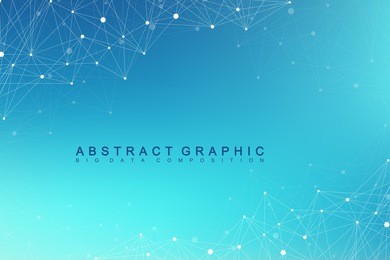geometric graphic background molecule and communication. big data complex with compounds. perspective backdrop. minimal array. digital data visualization. scientific cybernetic vector illustration.