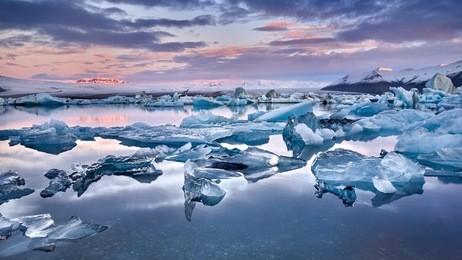 iceland, jokulsarlon lagoon, beautiful cold landscape picture of icelandic glacier lagoon bay, 