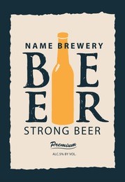 vector label for beer with a bottle