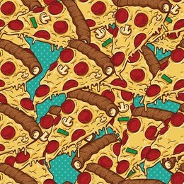 colorful pizza slices seamless pattern. traditional italian food. background wallpaper