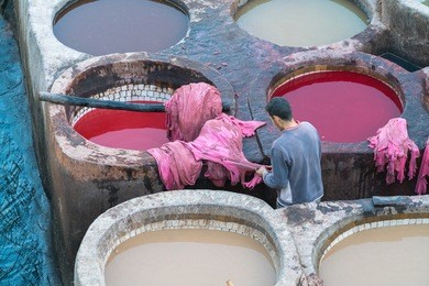 tanneries of fes, morocco, africa
