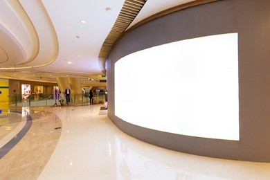 corridor with light box in modern shopping mall