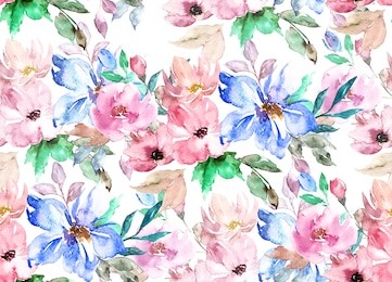 watercolor seamless pattern. floral print.