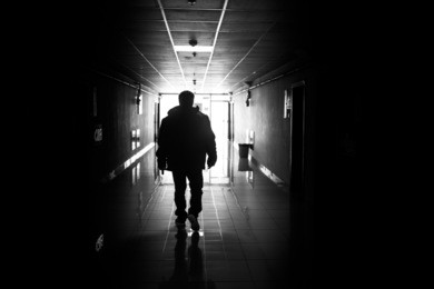 human silhouette in the corridor