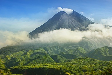 mount merapi in yogyakarta, indonesia
volcano landscape view