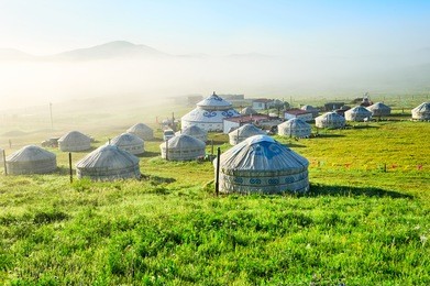 the landscape of  meadow steppe of the wulanbutong.the wulanbutong  grassland of summer.