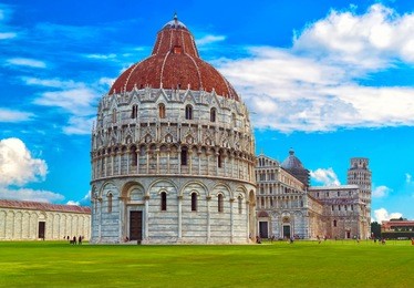 the pisa baptistery of st. john (battistero di san giovanni di pisa) in pisa, tuscany, italy.