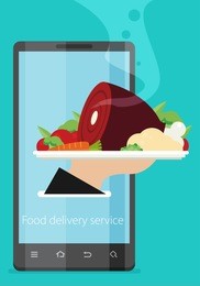 food delivery service. flat vector.