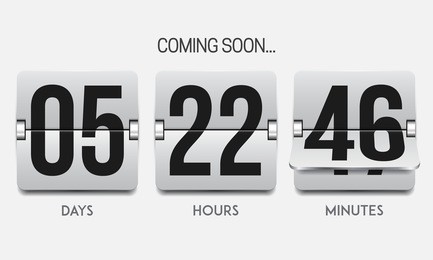 countdown timer. clock counter. mechanical scoreboard. vector template for your design.