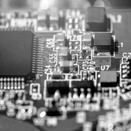 microcircuits of the computer chip close up