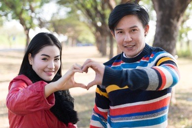 a picture couples of asian on valentines day on vintage style